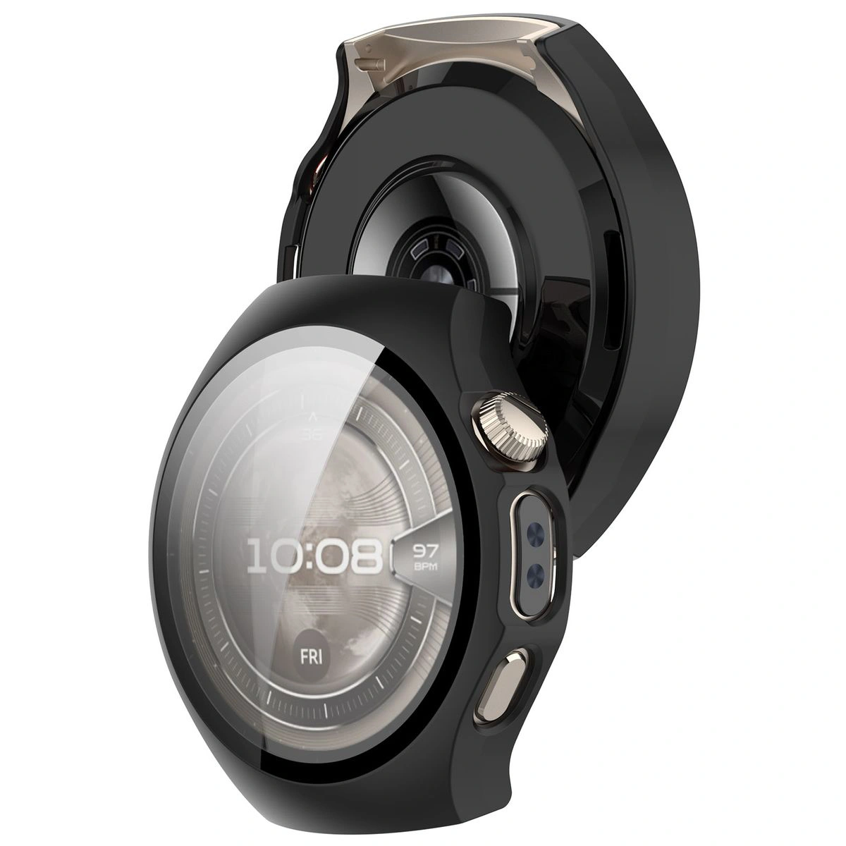 Etui z wbudowanym szkłem Bizon Case Watch Adamo do Huawei Watch 5 42 mm